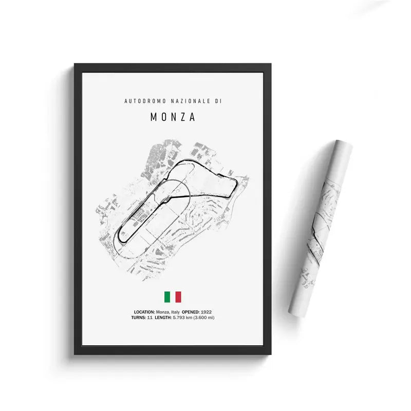 Classic Black And White Vintage Wall Art Formula 1 Imola Monaco Monza Circuit HD Oil On Canvas Posters And Home Decor Gifts