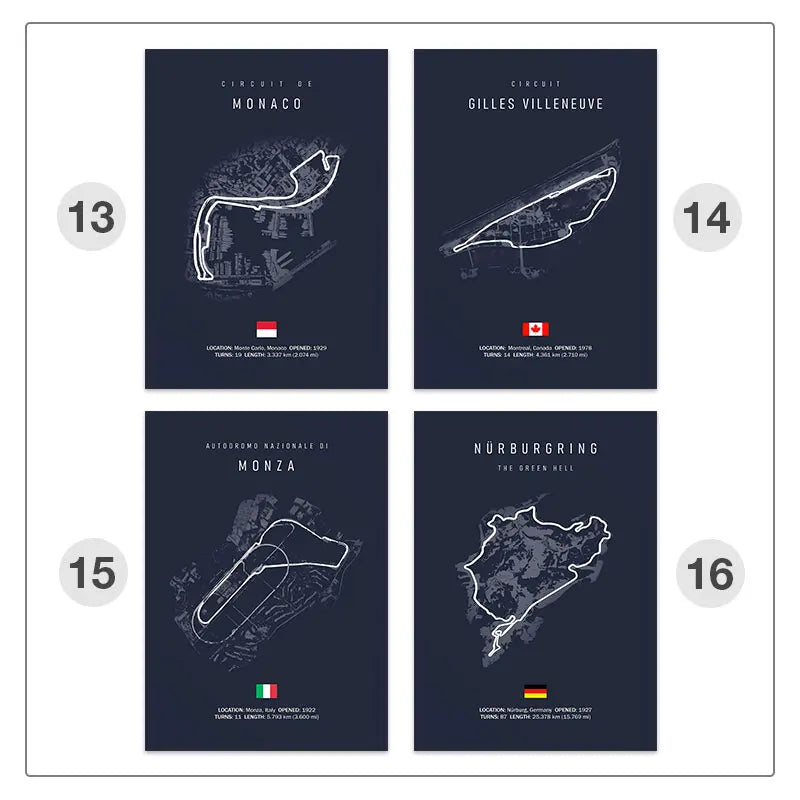 Legendary F1 Circuits Wall Art