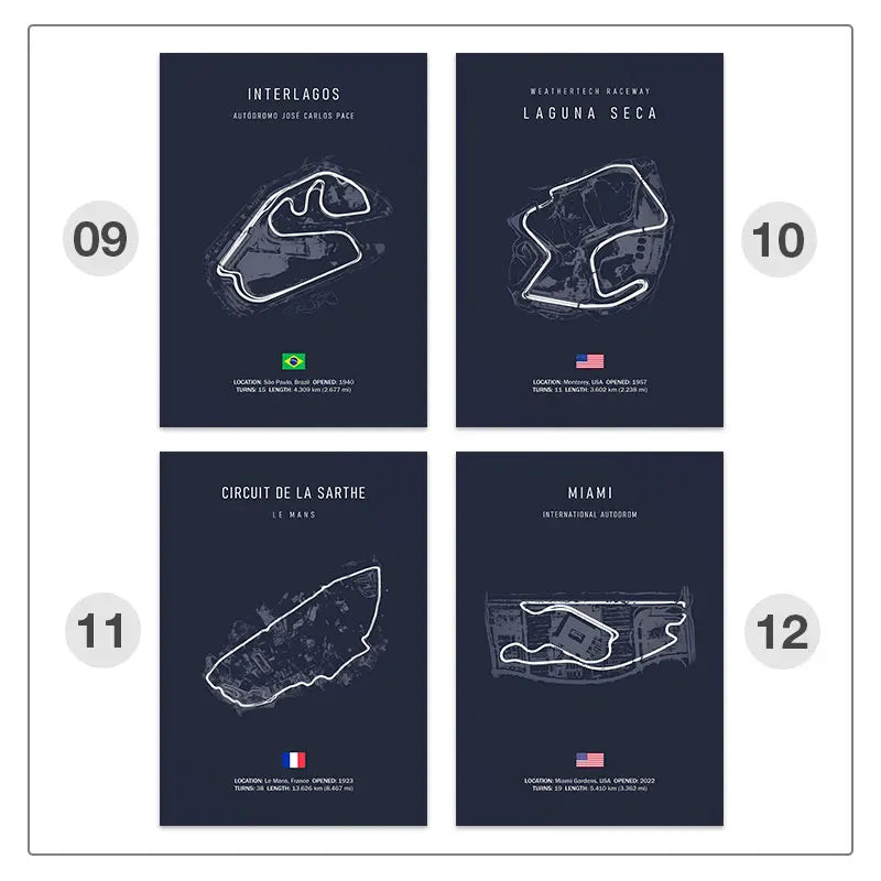 Legendary F1 Circuits Wall Art