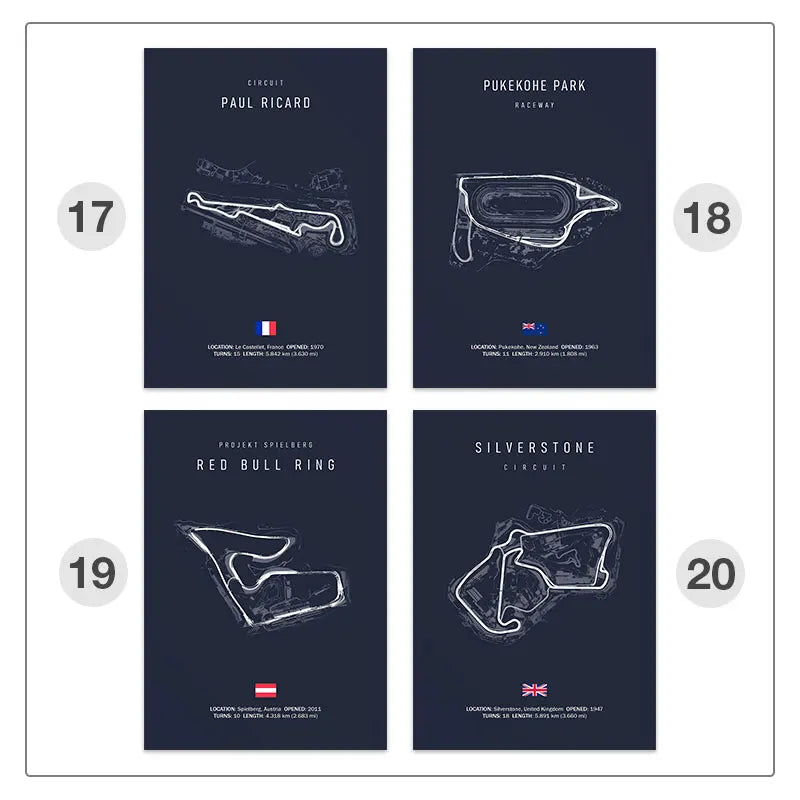 Legendary F1 Circuits Wall Art