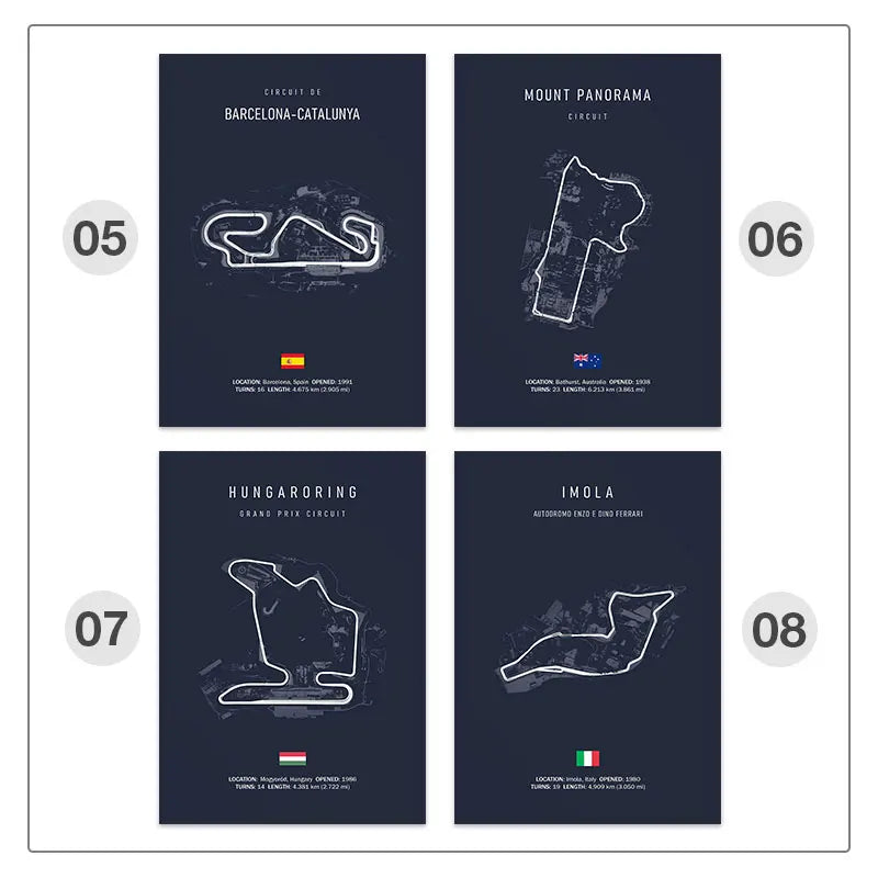Legendary F1 Circuits Wall Art